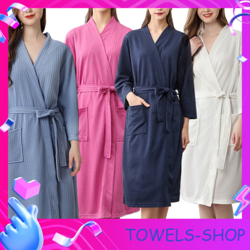 Waffle cotton dressing - waffle, gown