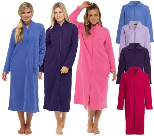 Ladies zip dressing gown - ladies, up