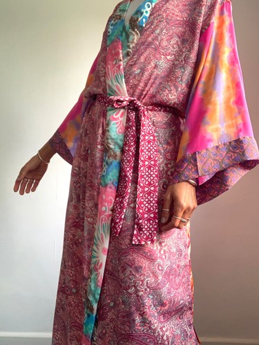 Colorful kimono robe boho - robe,
