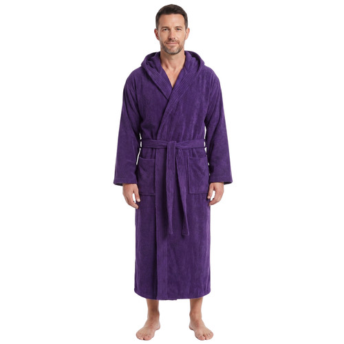 Mens hooded shawl bathrobe - shawl,