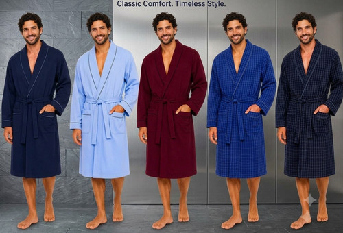 Mens dressing gown - robe, cotton