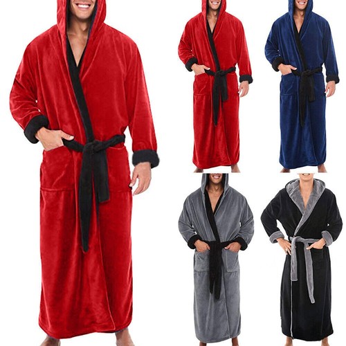 Men long dressing gown fleece - long,