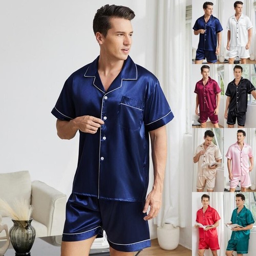 Set mens satin silk pajamas - set,