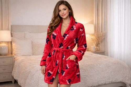 Ladies short fleece dressing - short,