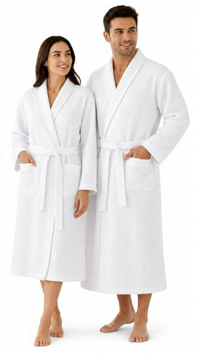 Unisex white bathrobe - unisex,