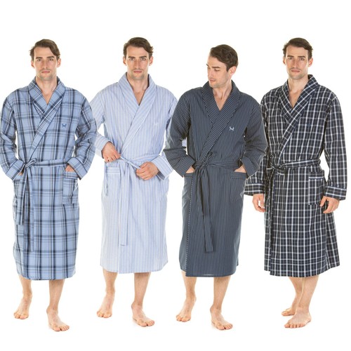 Cotton dressing gown robe - robe, mens