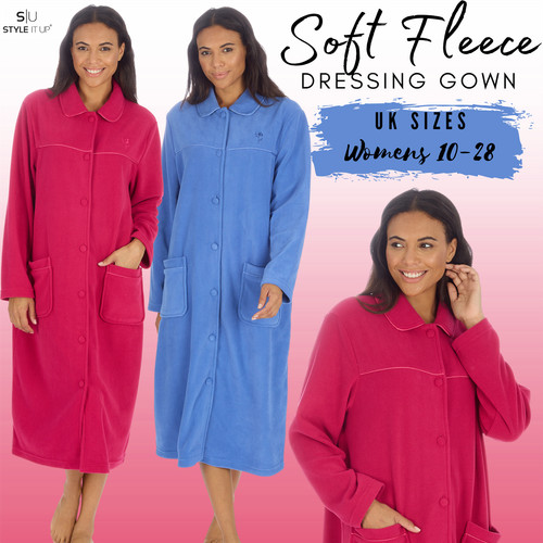 Ladies fleece button - button, up
