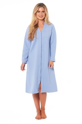 Womens housecoat quilted zip - housecoat,