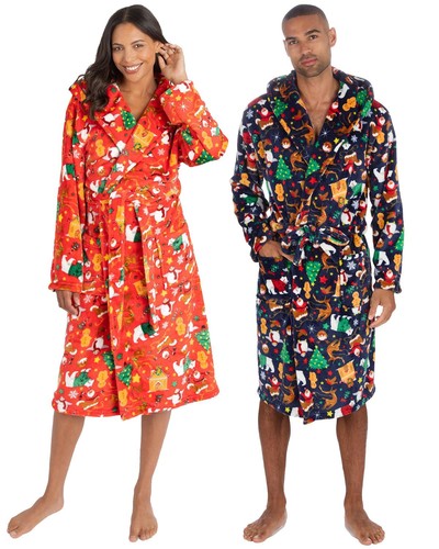 Christmas fleece dressing gown - dressing,