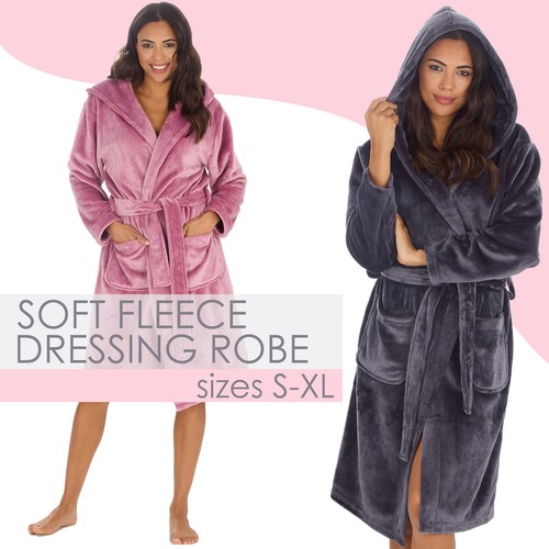 Ladies hooded fleece - fleece, robe