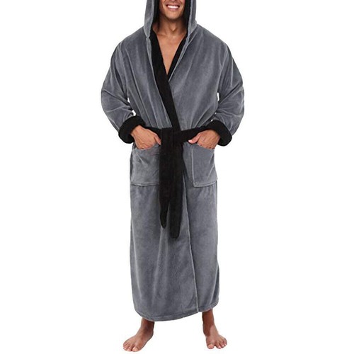 Men long dressing gown fleece - dressing,