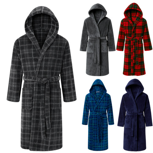 Mens hooded fleece dressing - hooded,