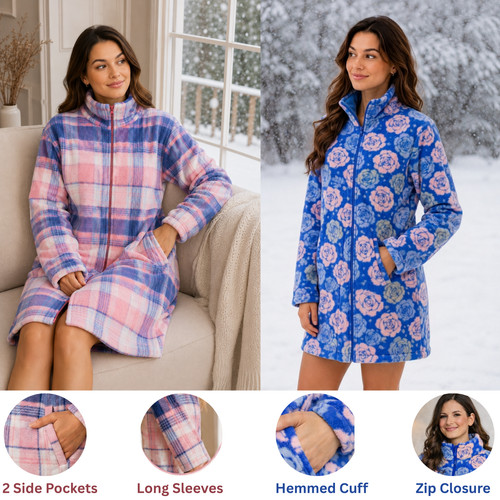 Womens fleece dressing - dressing, gown