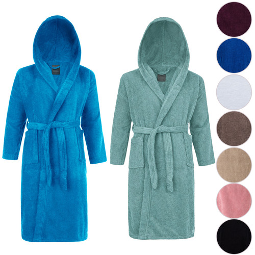 Hooded cotton bathrobe - hooded,