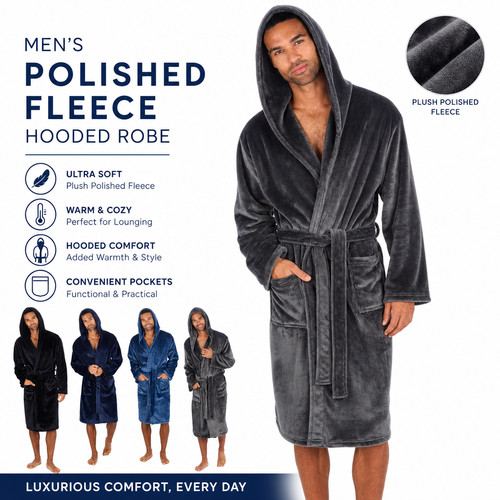Men fleece dressing gown - dressing,