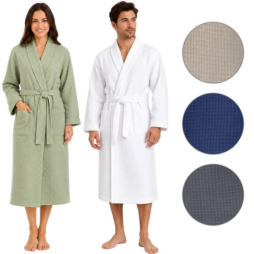 Unisex waffle bathrobe cotton - unisex,