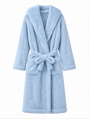 Light blue fleece - fleece, hooded