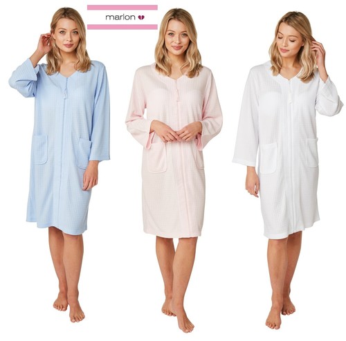 Ladies waffle zip robe - ladies,