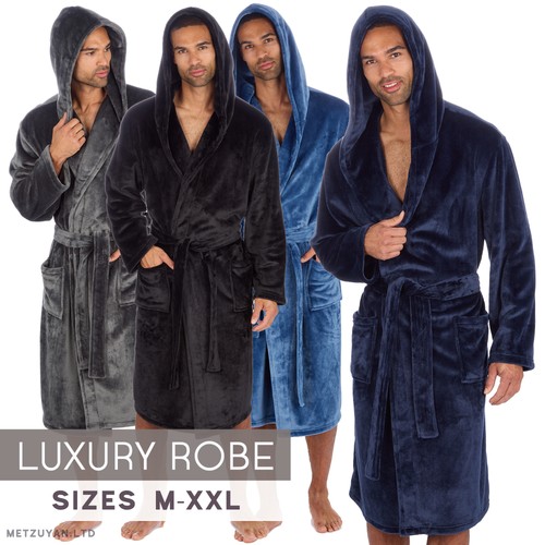 Mens hooded dressing - mens, gown