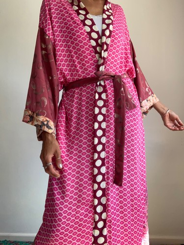 Patchwork kimono robe coleful - patchwork,
