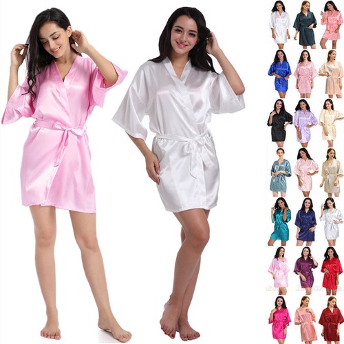 Plain satin silk - silk, robe