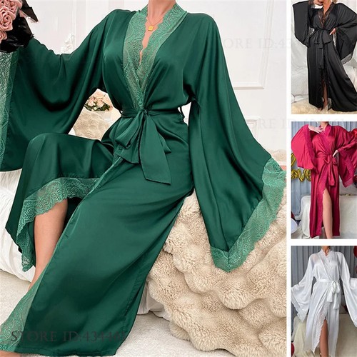 Sexy lace kimono bathrobe gown - lace,