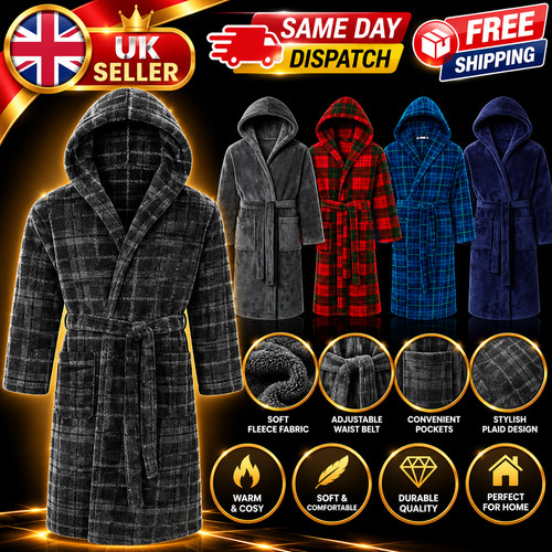 Mens hooded fleece dressing - hooded,