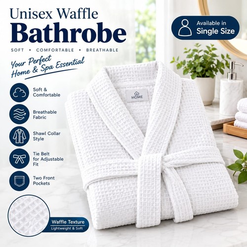 Unisex waffle bathrobe - unisex,